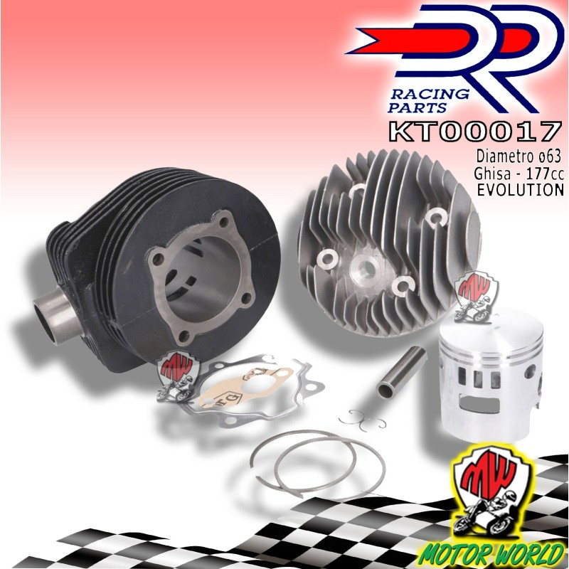NUOVO KIT GRUPPO TERMICO MODIFICA GHISA DR 177 cc Ø 63 VESPA PX125 PX150 KT0001