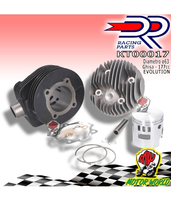 NUOVO KIT GRUPPO TERMICO MODIFICA GHISA DR 177 cc Ø 63 VESPA PX125 PX150 KT0001