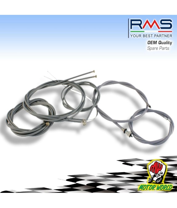 Kit 7 Cavi trasmissione Freno Frizione Piaggio Vespa 50-90cc grigie