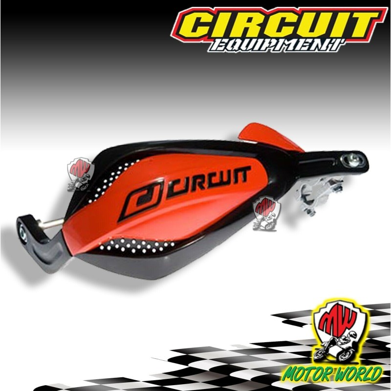 PARA COLPI MANI COMPLETI ATTACCHI MOTO CROSS ENDURO P4 CIRCUIT NERO ROSSO