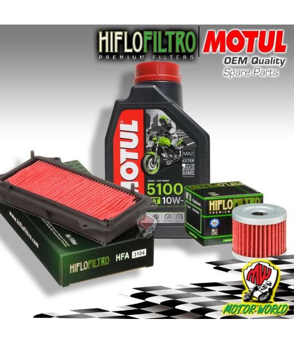 KIT TAGLIANDO MOTUL 5100 10W40 + FILTRI ARIA E OLIO SUZUKI UX 125 SIXTEEN 2015