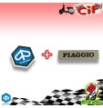 SCUDETTO + TARGHETTA ADESIVE PIAGGIO PER MASCHERINA ANTERIORE VESPA PK 50 125 S