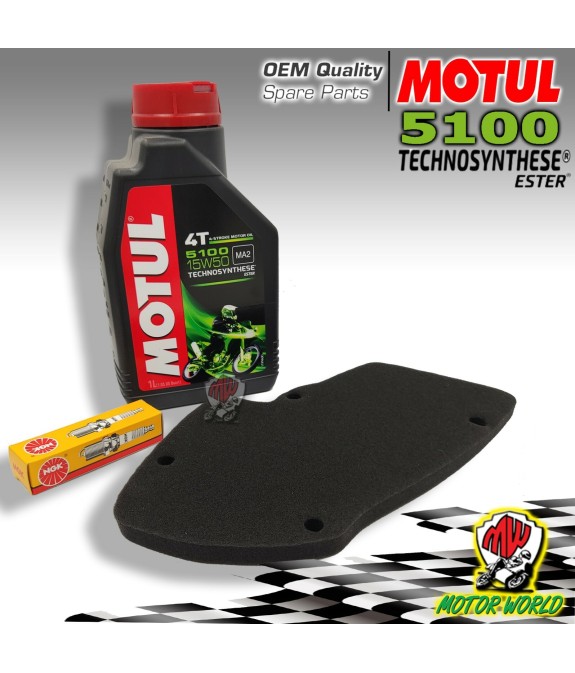 KIT TAGLIANDO MOTUL 710 2T + FILTRO CANDELA PIAGGIO Skipper LX 150 1998 1999