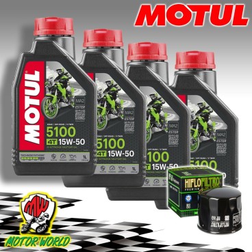 KIT TAGLIANDO OLIO MOTUL 5100 15W50 + FILTRO HIFLO Husqvarna  900 Nuda R  2013