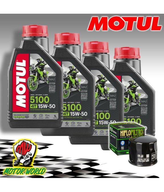 KIT TAGLIANDO OLIO MOTUL 5100 15W50 + FILTRO HIFLO Husqvarna  900 Nuda R  2013