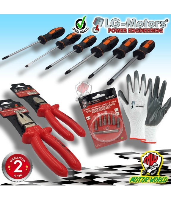 KIT PINZE GIRAVITI GUANTI INSERTI MAGNETICI PROFESSIONAL QUALITA' PREMIUM