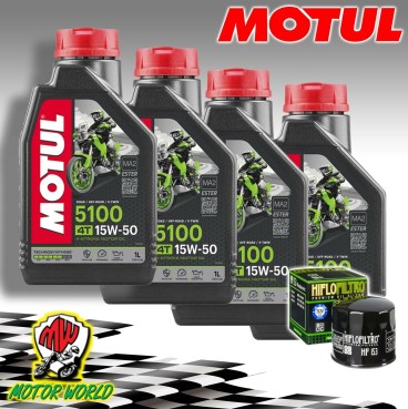 KIT TAGLIANDO OLIO MOTUL 5100 15W50 + FILTRO HIFLO Gilera   125 Arcore