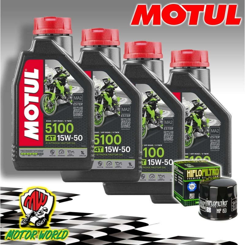 KIT TAGLIANDO OLIO MOTUL 5100 15W50 + FILTRO HIFLO Gilera   125 Arcore