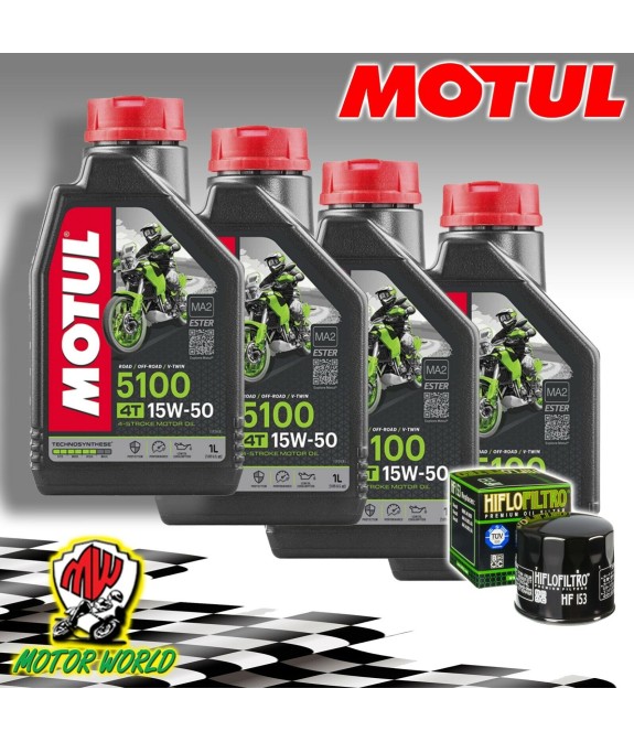 KIT TAGLIANDO OLIO MOTUL 5100 15W50 + FILTRO HIFLO Gilera   125 Arcore