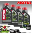 KIT TAGLIANDO OLIO MOTUL 5100 15W50 + FILTRO HIFLO Gilera   125 Arcore