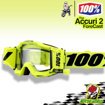 2021 100% ACCURI 2 forecast MX MOTOCROSS CROSS Occhiali Roll Off