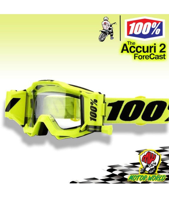 2021 100% ACCURI 2 forecast MX MOTOCROSS CROSS Occhiali Roll Off