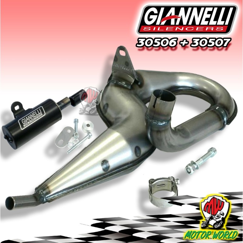 MARMITTA + SILENZIATORE GIANNELLI PIAGGIO VESPA 125 PX COD 30506 + 30507