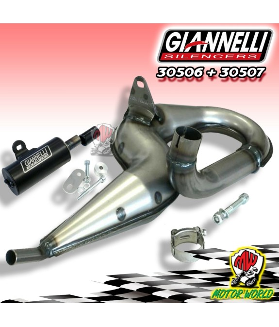 MARMITTA + SILENZIATORE GIANNELLI PIAGGIO VESPA 125 PX COD 30506 + 30507