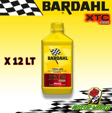 12 LT. OLIO motore moto BARDAHL BARDHAL XTC C60 10W50 Sintetico 4 TEMPI 12 LITRI