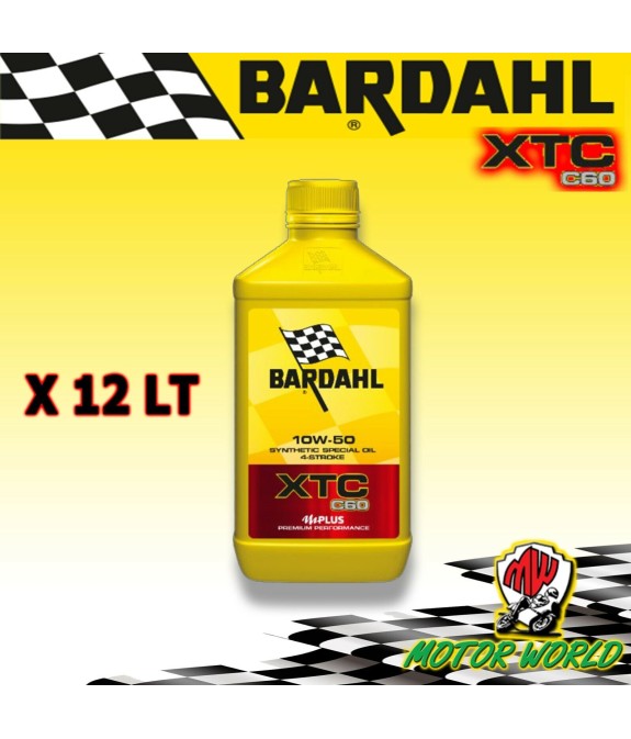 12 LT. OLIO motore moto BARDAHL BARDHAL XTC C60 10W50 Sintetico 4 TEMPI 12 LITRI