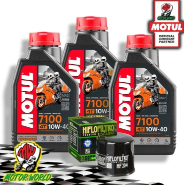 TAGLIANDO 3 L MOTUL 7100 10W40 + FILTRO OLIO HIFLO HONDA CBR 600 RR 2005 2006