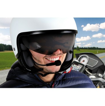 AURICOLARE BLUETOOTH MOTO CON RISPOSTA AUTOMATICA FILTRO ANTI RUMORE LAMPA