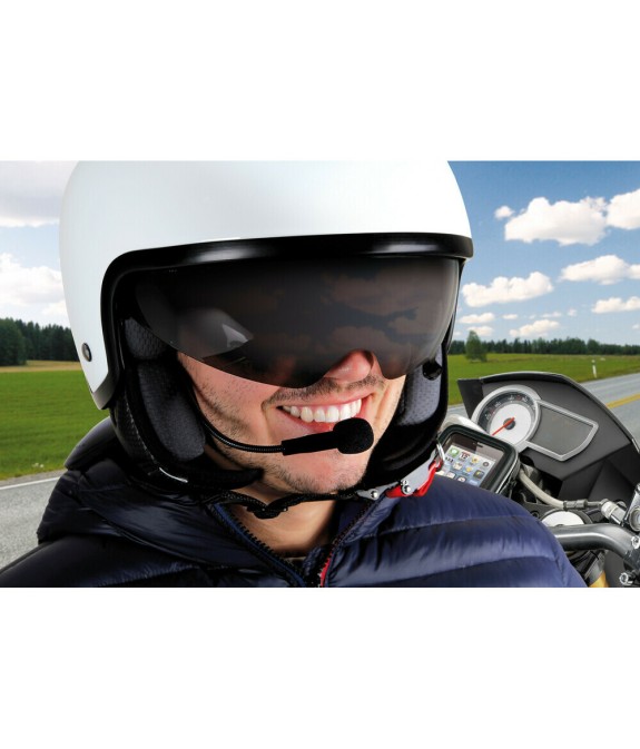 AURICOLARE BLUETOOTH MOTO CON RISPOSTA AUTOMATICA FILTRO ANTI RUMORE LAMPA