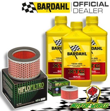 TAGLIANDO 3L BARDAHL XTC 15W50 + FILTRI HIFLO HONDA NX DOMINATOR 650 2002