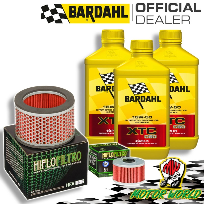 TAGLIANDO 3L BARDAHL XTC 15W50 + FILTRI HIFLO HONDA NX DOMINATOR 650 2002