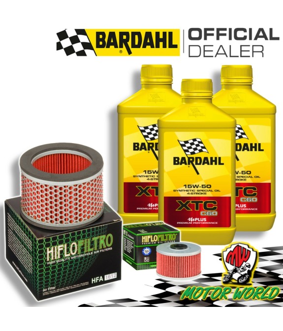 TAGLIANDO 3L BARDAHL XTC 15W50 + FILTRI HIFLO HONDA NX DOMINATOR 650 2002