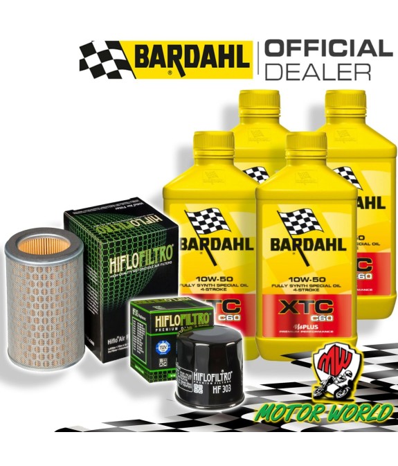 TAGLIANDO 4L BARDAHL XTC 10W50 + FILTRI HIFLO HONDA CB 600 S HORNET 2002