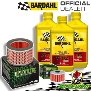 TAGLIANDO 3L BARDAHL XTC 10W50 + FILTRI HIFLO HONDA NX DOMINATOR 650 2002