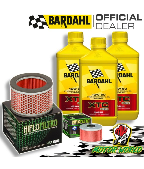 TAGLIANDO 3L BARDAHL XTC 10W50 + FILTRI HIFLO HONDA NX DOMINATOR 650 2002