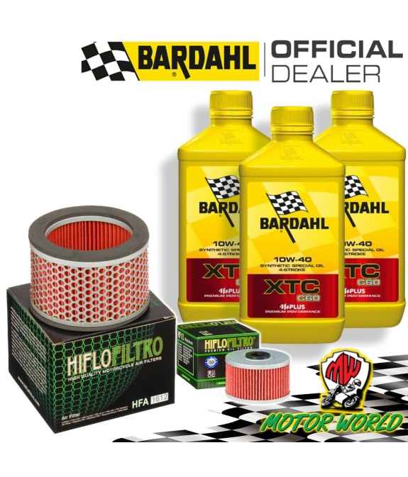 TAGLIANDO 3L BARDAHL XTC 10W40 + FILTRI HIFLO HONDA NX DOMINATOR 650 2002