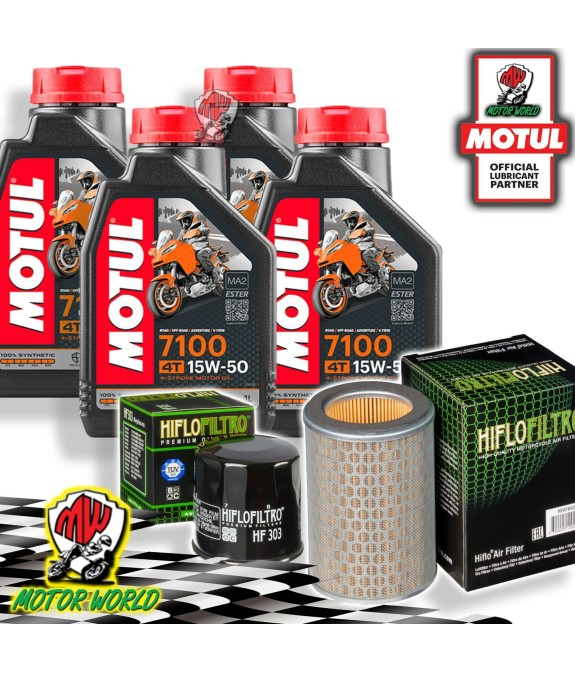 TAGLIANDO 4L MOTUL 7100 15W50 + FILTRI HIFLO HONDA CB 600 S HORNET 2002