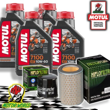 TAGLIANDO 4L MOTUL 7100 10W60 + FILTRI HIFLO HONDA CB 600 S HORNET 2002