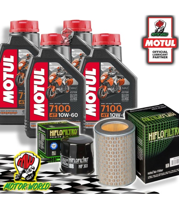 TAGLIANDO 4L MOTUL 7100 10W60 + FILTRI HIFLO HONDA CB 600 S HORNET 2002