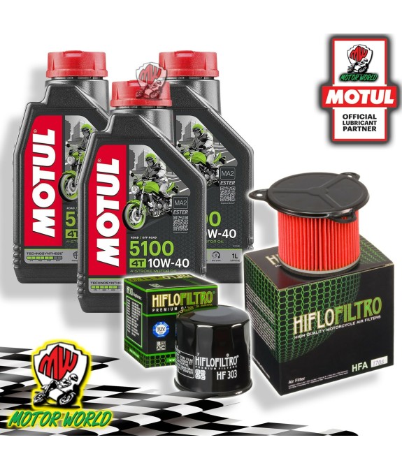 TAGLIANDO 3L MOTUL 5100 10W40 + FILTRI HIFLO HONDA XRV 750 AFRICA TWIN 1992