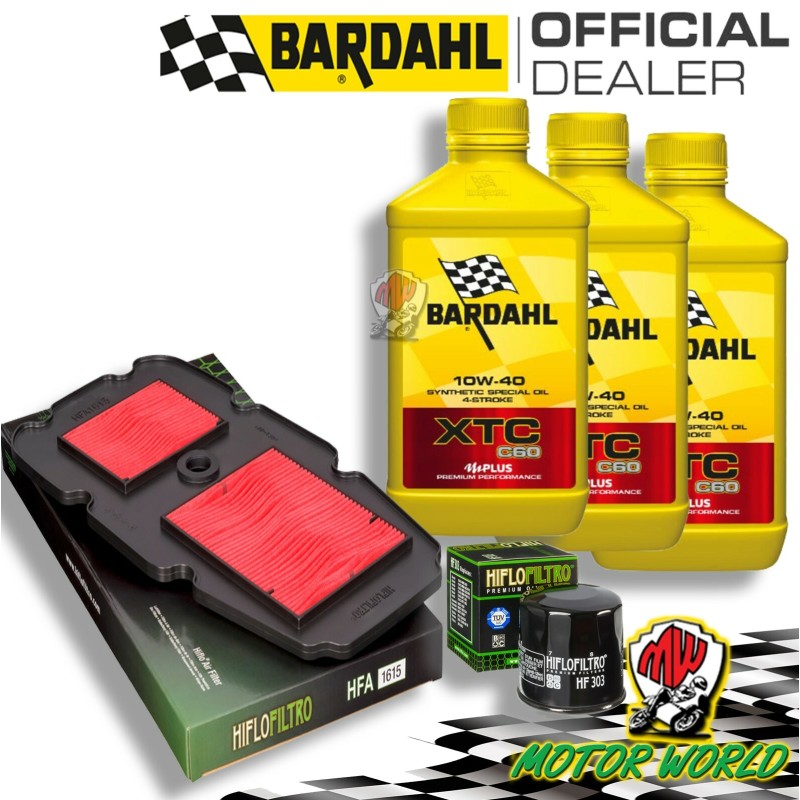 TAGLIANDO 3L BARDAHL XTC 10W40 + FILTRI HIFLO HONDA XL 650 V TRANSALP 2007