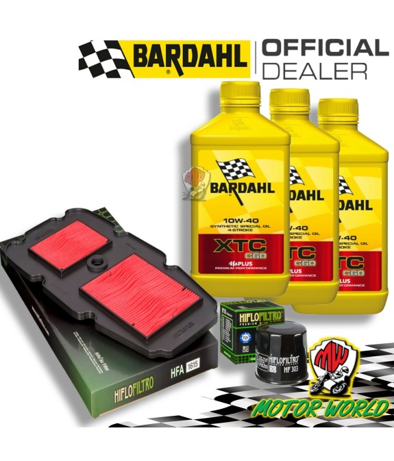 TAGLIANDO 3L BARDAHL XTC 10W40 + FILTRI HIFLO HONDA XL 650 V TRANSALP 2007