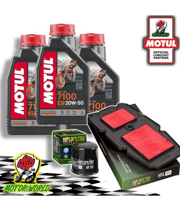 TAGLIANDO 3L MOTUL 7100 20W50 + FILTRI HIFLO HONDA XL 650 V TRANSALP 2007