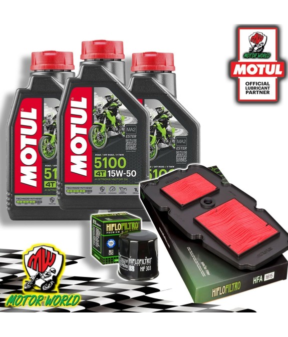 TAGLIANDO 3L MOTUL 5100 15W50 + FILTRI HIFLO HONDA XL 650 V TRANSALP 2007