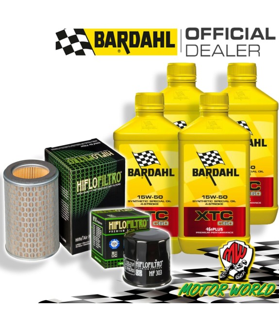 TAGLIANDO 4L BARDAHL XTC 15W50 + FILTRI HIFLO HONDA CB 600 S HORNET 2002