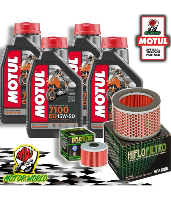 TAGLIANDO 4L MOTUL 7100 15W50 + FILTRI HIFLO HONDA NX 650 DOMINATOR 2002