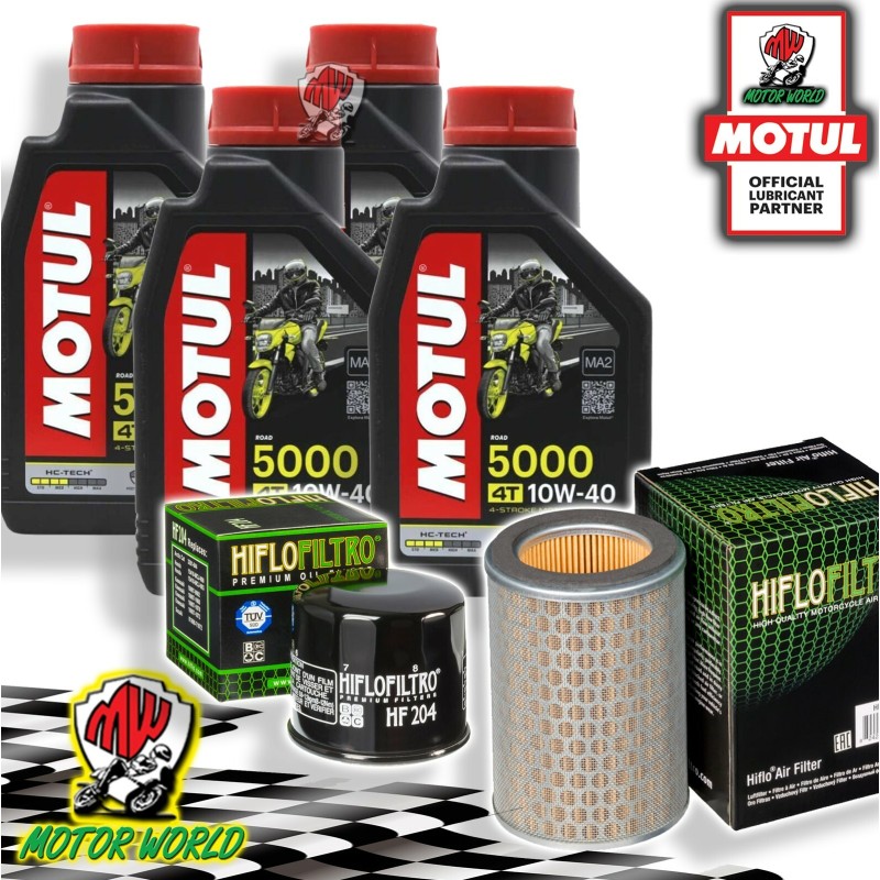 TAGLIANDO 4L MOTUL 5000 10W40 + FILTRI HIFLO HONDA CBF 600 2004 2005 2006 2007