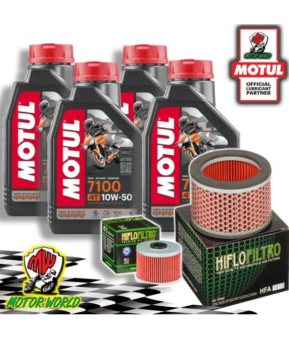 TAGLIANDO 4L MOTUL 7100 10W50 + FILTRI HIFLO HONDA NX 650 DOMINATOR 2002