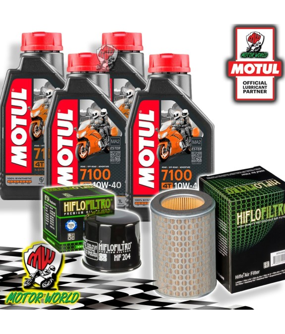 TAGLIANDO 4L MOTUL 7100 10W40 + FILTRI HIFLO HONDA CB 600 F HORNET 2005 2006