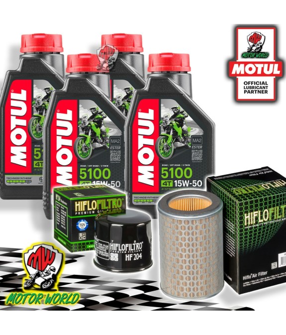 TAGLIANDO 4L MOTUL 5100 15W50 + FILTRI HIFLO HONDA CB 600 F HORNET 2005 2006