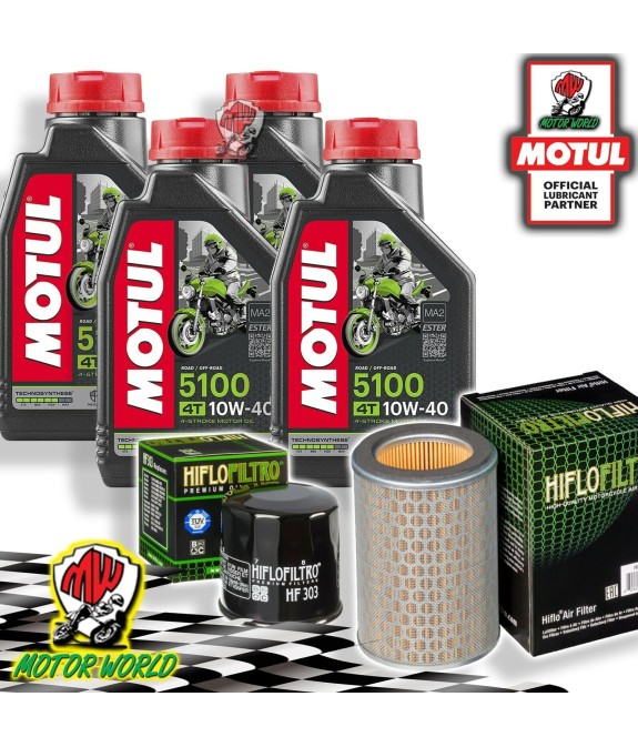 TAGLIANDO 4L MOTUL 5100 10W40 + FILTRI HIFLO HONDA CB 600 S HORNET 2002