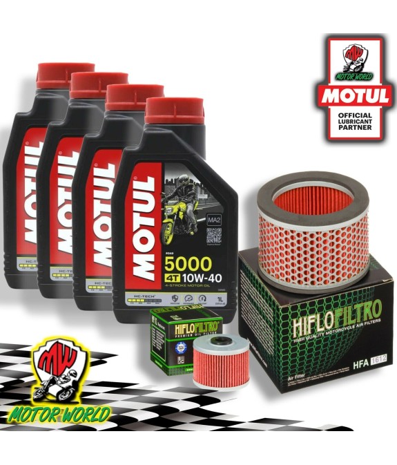 TAGLIANDO 4L MOTUL 5000 10W40 + FILTRI HIFLO HONDA NX 650 DOMINATOR 2002
