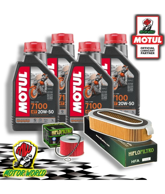 TAGLIANDO 4L MOTUL 7100 20W50 + FILTRI HIFLO HONDA CB 1100 1982 1983