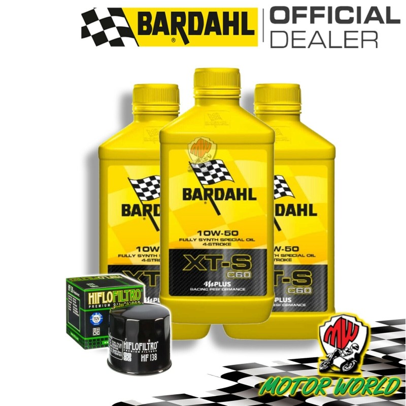 TAGLIANDO RACING 3L BARDAHL XTS 10W50 + FILTRO HIFLO HF138