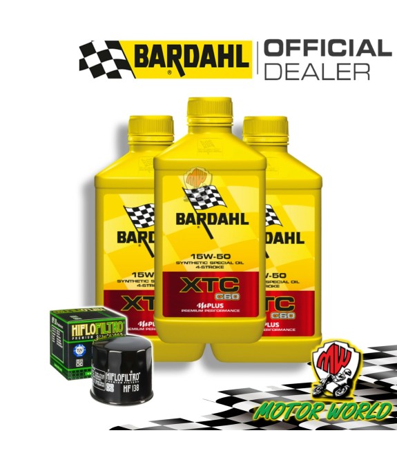 TAGLIANDO 3L BARDAHL XTC 15W50 + FILTRO HIFLO HF138