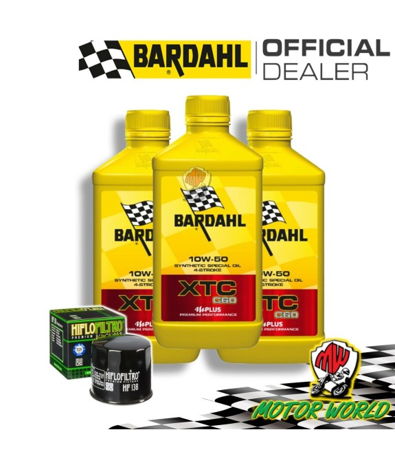 TAGLIANDO 3L BARDAHL XTC 10W50 + FILTRO HIFLO Suzuki SV 650 2015